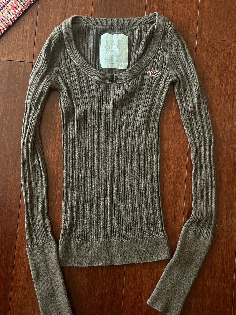 Y2K Hollister Ribbed Scoopneck Slim Fit Sweater